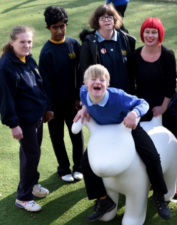 Hillside School pupils and their mini Snowdog